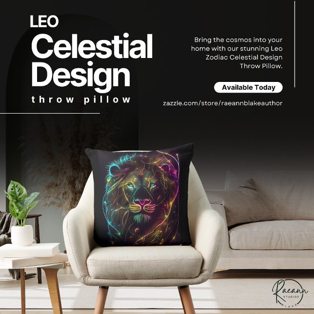 Coussin décoratif à motif céleste du zodiaque Lion (Créateur téléchargé)