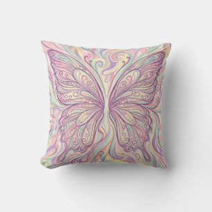 Coussin décoratif à motif d'ailes de papillon