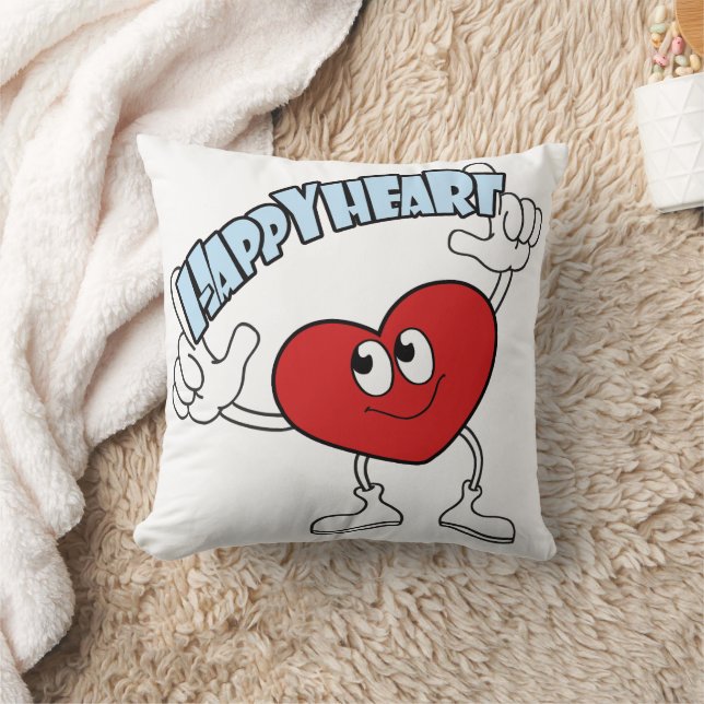 Coussin décoratif à motif de cœur joyeux – Design  (Couverture)