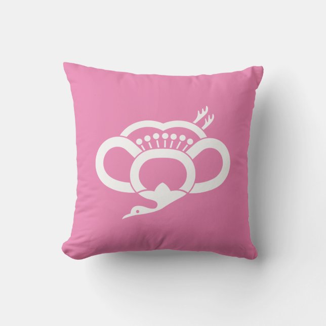 Coussin décoratif à motif de fleur de prunier en f (Recto)