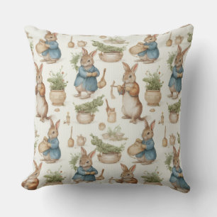 Coussin décoratif à motif de lapin