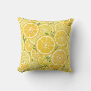 Coussin décoratif à motif de tranches de citron ja