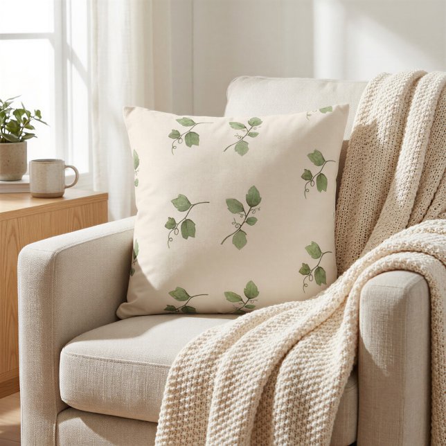 Coussin décoratif à motif de vigne automnal (Créateur téléchargé)
