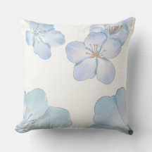 Coussin décoratif à motif d'hibiscus bleu