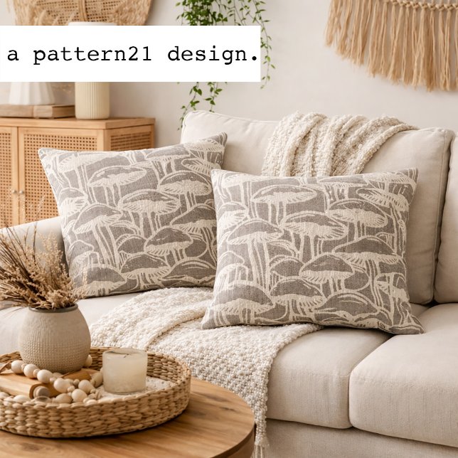 coussin décoratif à motif d'histoire de champignon (Créateur téléchargé)