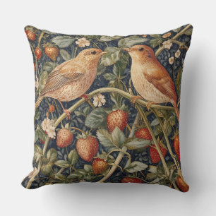 Coussin décoratif à motif d'oiseau de William Morr