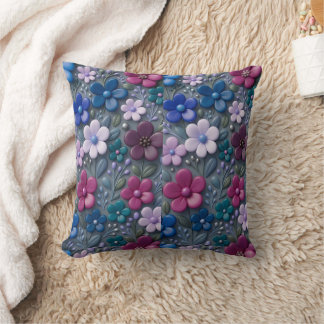 Coussin décoratif à motif floral 3D Throw3D