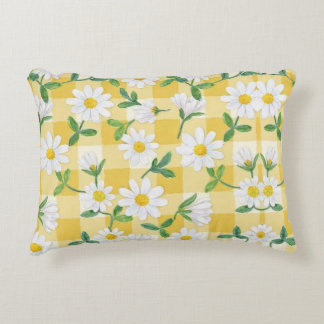 Coussin décoratif à motif floral de marguerite en