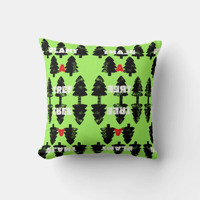 Coussin décoratif à motif funky Plant A Tree (Recto)
