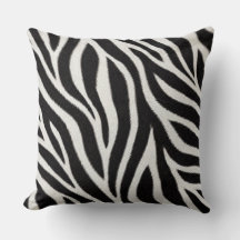 Coussin décoratif à motif zèbre | Animal noir et b