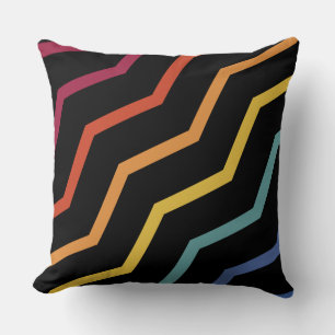 Coussin Décoratif à Motif Zigzag Coloré