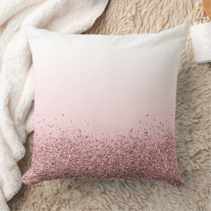 Coussin décoratif à paillettes roses