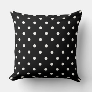 Coussin décoratif à pois noir et blanc | Moderne