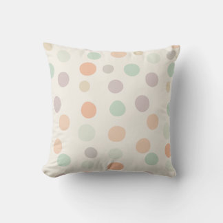 Coussin décoratif à pois pastel