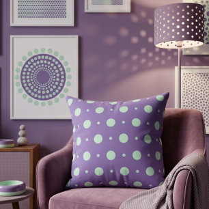 Coussin décoratif à pois sarcelle – Vibes rétro vi