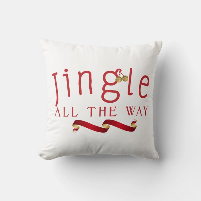 Coussin décoratif à rayures de Noël JINGLE ALL THE (Recto)