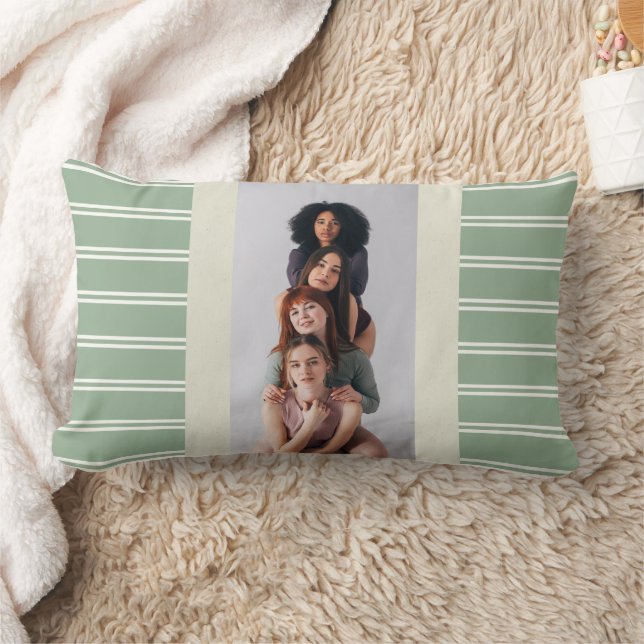 coussin décoratif à rayures sage personnalisé avec (Couverture)