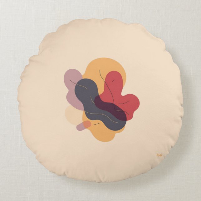 Coussin décoratif abstrait coloré (Devant)
