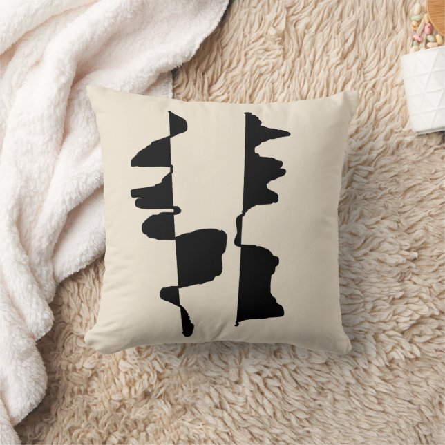 Coussin Décoratif Abstrait Dual face - Écru  (Couverture)