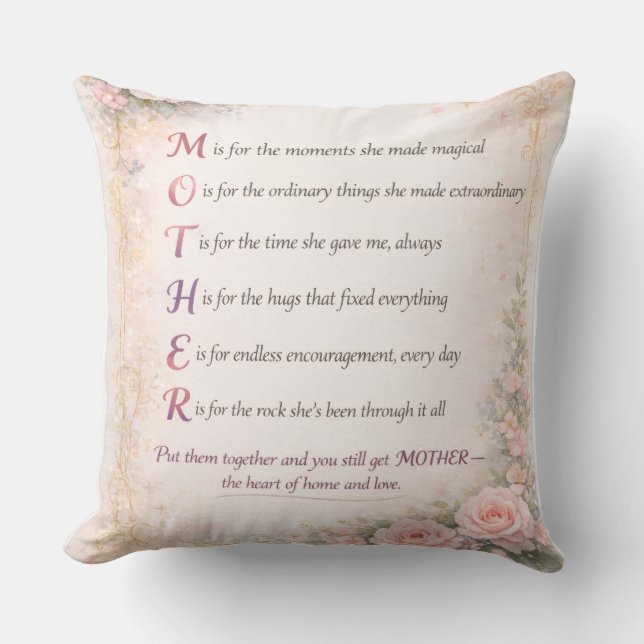 Coussin décoratif - Acronyme MAMAN Coussin décorat (Recto)