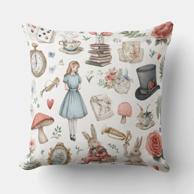 Coussin décoratif Alice au pays des merveilles (Recto)