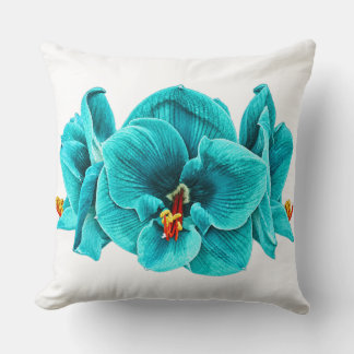 Coussin décoratif Amaryllis Turquoise Art Pop Rétr