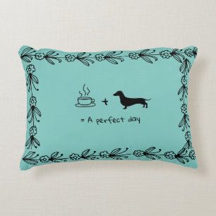 Coussin décoratif amateur de Dachshund et de café