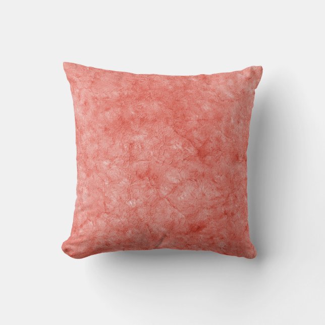 Coussin Décoratif Aquarelle Abstraite Rouge & Or Rose (Recto)