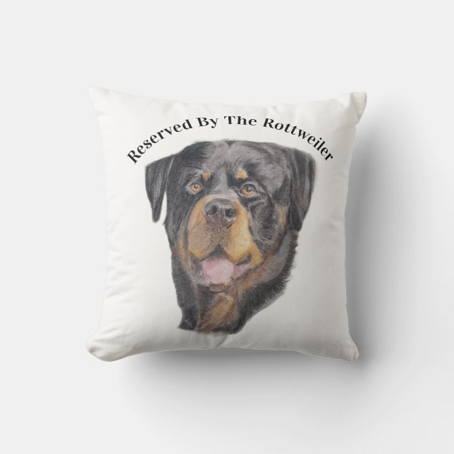 Coussin décoratif au pastel tendre de Rottweiler (Recto)