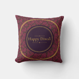 Coussin décoratif Aubergine Paisley Diwali