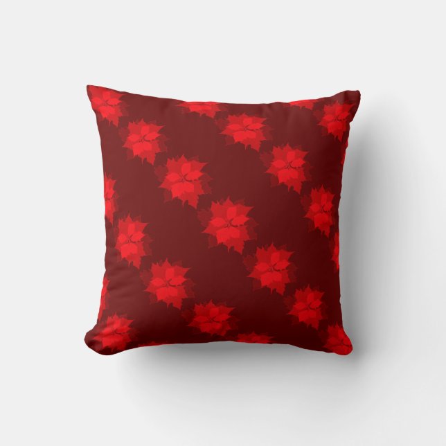 coussin décoratif aux teintes rouges de Noël poins (Recto)