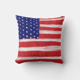 Coussin décoratif avec drapeau peint dans le style