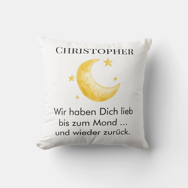 Coussin décoratif avec nom personnalisé (Recto)