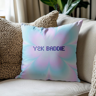 Coussin décoratif Baddie Rose et Bleu Y2K