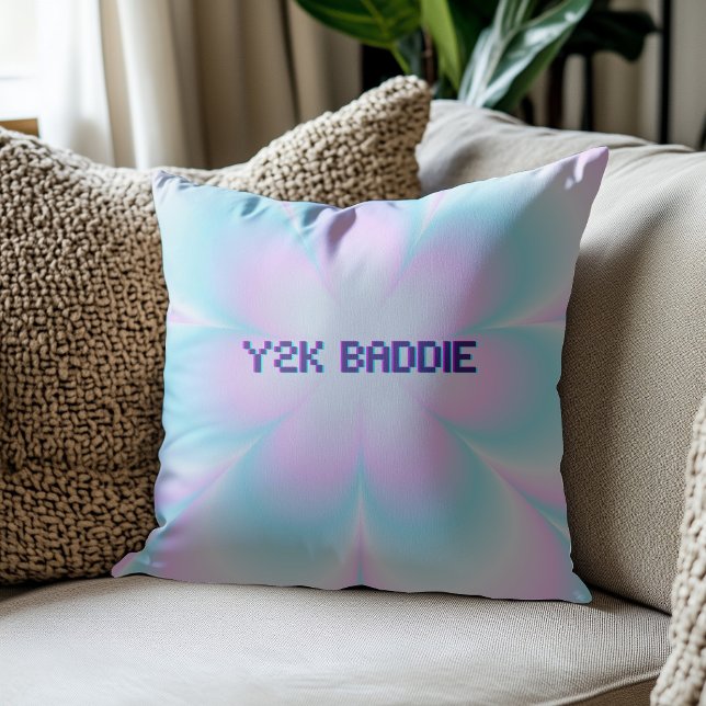 Coussin décoratif Baddie Rose et Bleu Y2K (Créateur téléchargé)