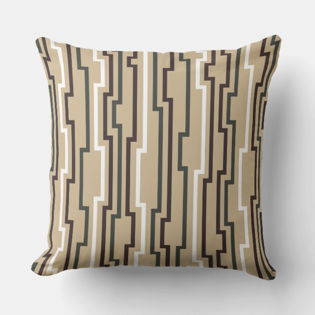 Coussin décoratif beige zig zag (Recto)
