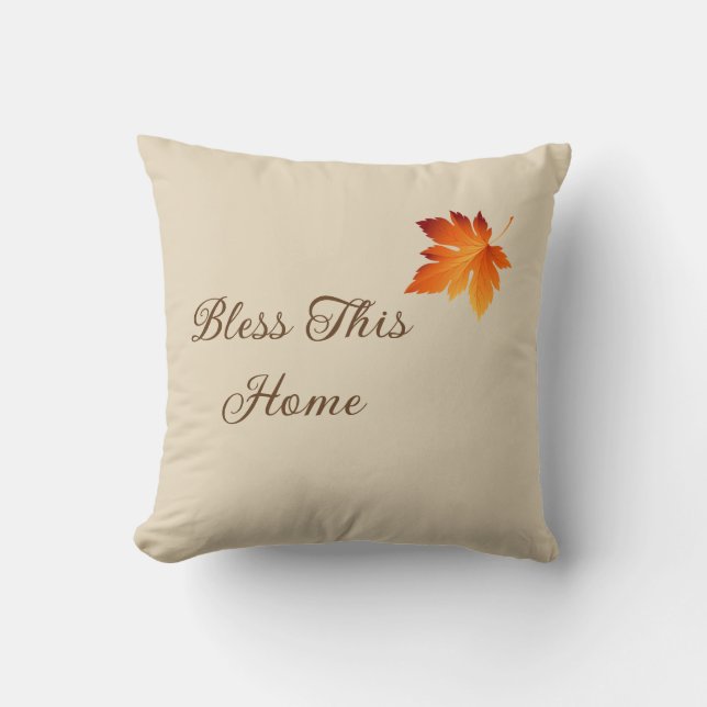 Coussin décoratif 'Bénissez cette maison' (Recto)