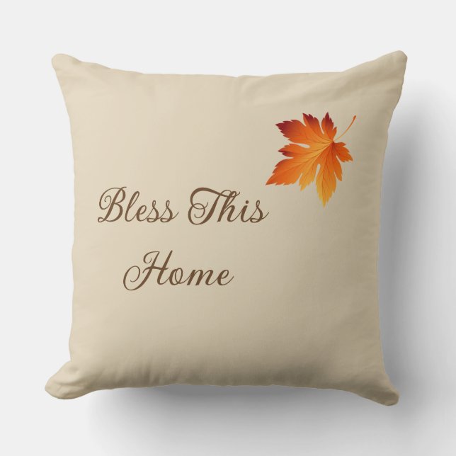 Coussin décoratif 'Bénissez cette maison' (Recto)