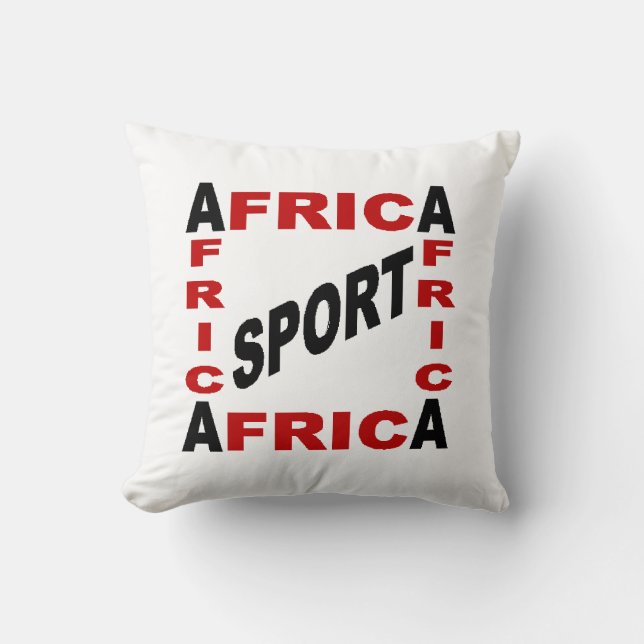 Coussin décoratif blanc  AFRICA SPORT  (Recto)