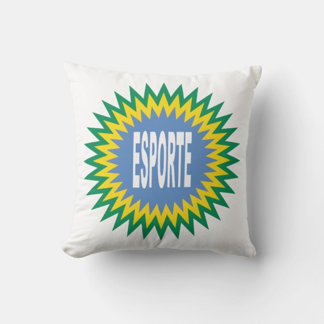 Coussin décoratif blanc DESIGN BRAZIL ESPORTE (Recto)