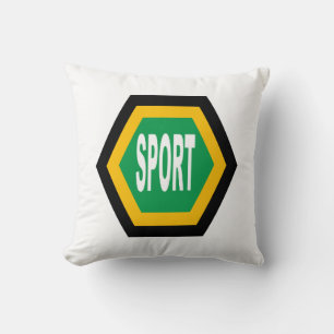 Coussin décoratif blanc SPORT  AFRICA 