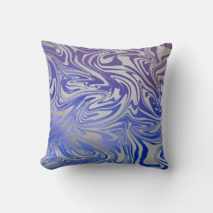 Coussin décoratif bleu argenté