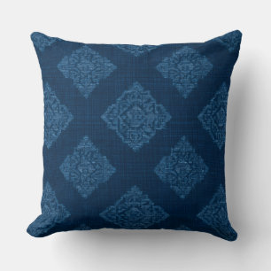 Coussin décoratif bleu jeté