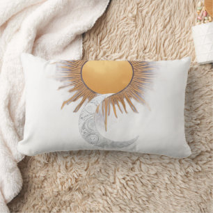 Coussin décoratif Boho Gold Sun Moon Celeste