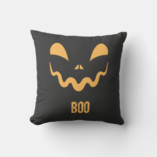 Coussin décoratif "Boo" éffrayant avec visage d'Ha (Recto)