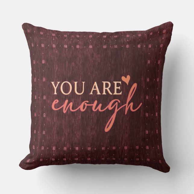 Coussin décoratif bordeaux avec citation inspirant (Recto)