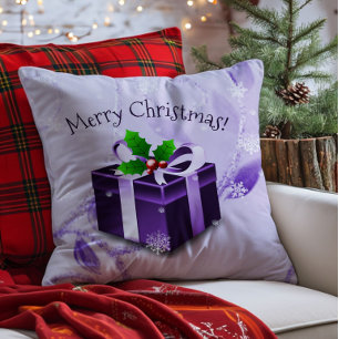 Coussin décoratif Cadeau de Noël violet