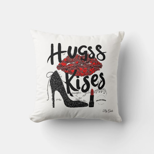 Coussin décoratif « Câlins et baisers » de Gaile (Recto)