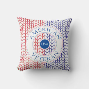 COUSSIN DÉCORATIF CARRÉ POUR VÉTÉRAN AMÉRICAIN / B
