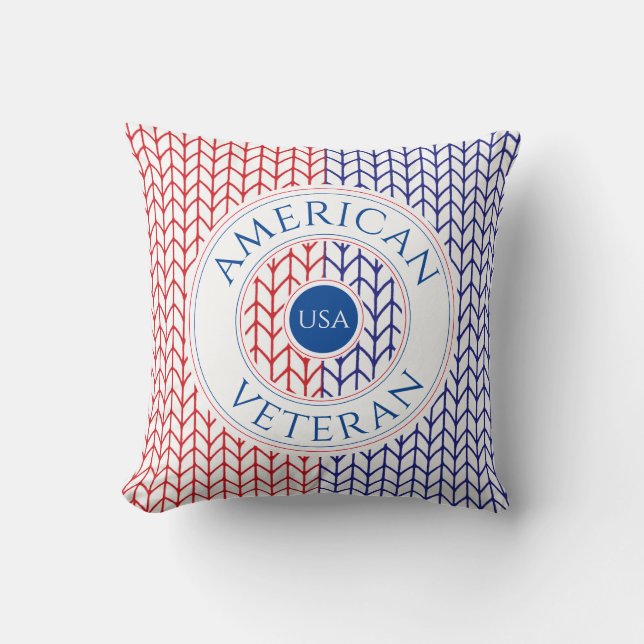 COUSSIN DÉCORATIF CARRÉ POUR VÉTÉRAN AMÉRICAIN / R (Recto)